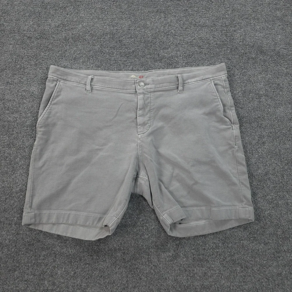 Faherty Shorts Mens 42 Gray Terry Stretch‎ Chino Casual Summer Travel Comfort